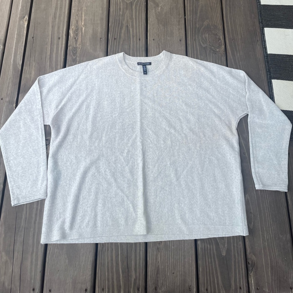 Eileen Fisher Fine Merino Jersey Crew Neck Top